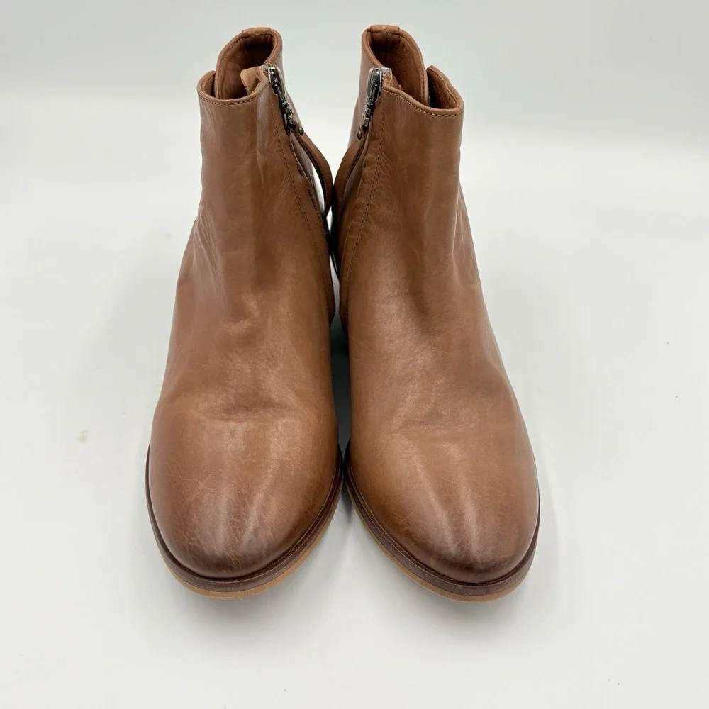 Sam Edelman Petty saddle brown leather ankle boots‎ size 5.5 side zip